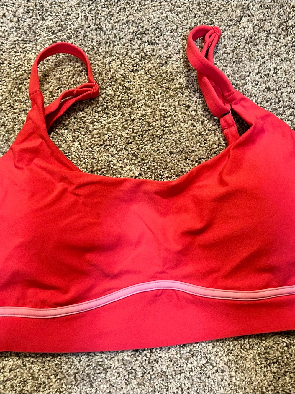 JoyLab Pink Piped Seam-Detail Sports Bra
